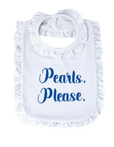 Pearls, Please Bib (White/Blue)