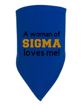 Load image into Gallery viewer, A Woman of Sigma Loves Me Bib